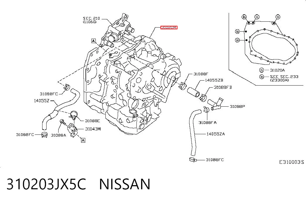 Transmisión automática ensamblada NISSAN 310203JX5C