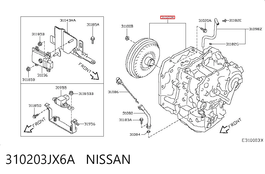 Transmisión automática ensamblada NISSAN 310203JX6A