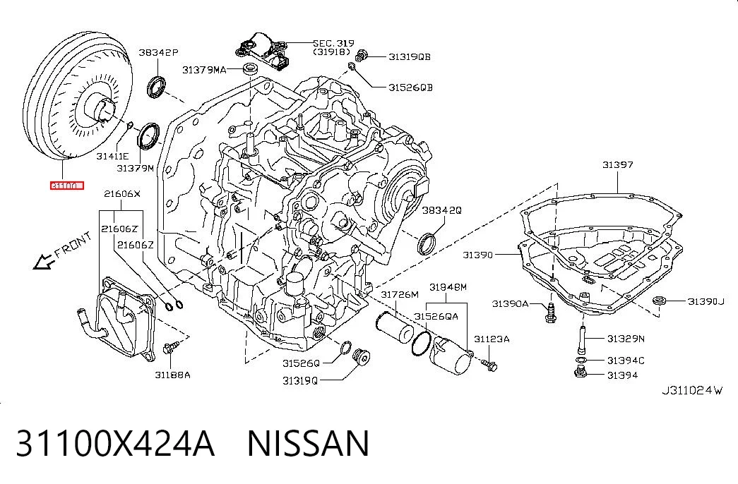 Convertidor de par 31100X424A NISSAN
