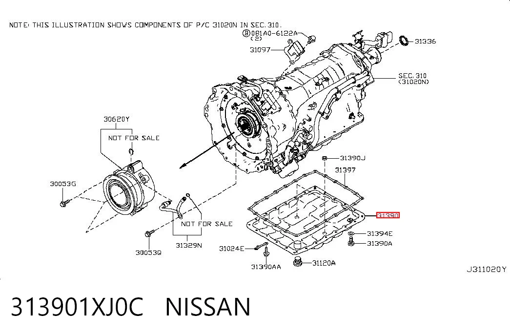 313901XJ0C Nissan/Infiniti Carter caja de cambios automatica