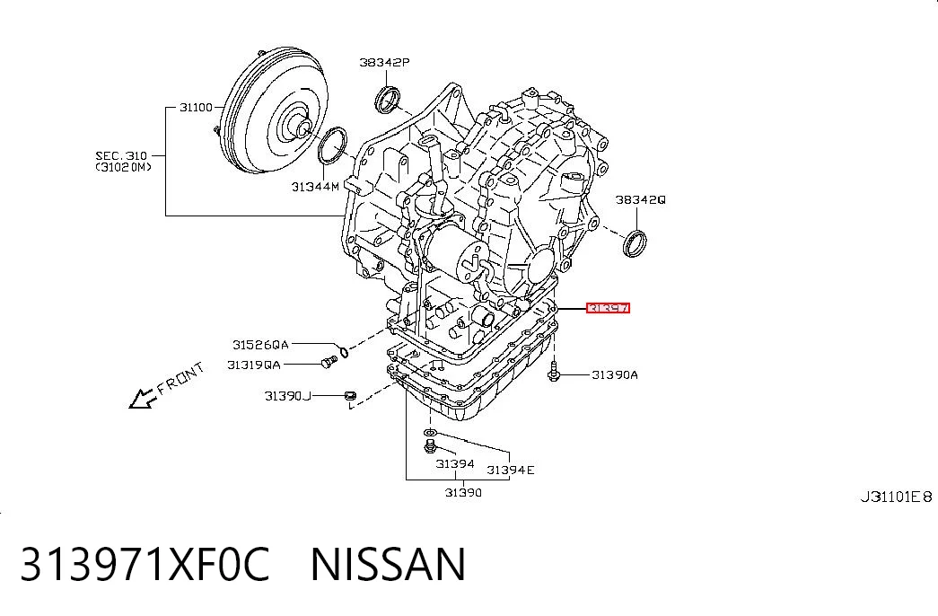 313971XF0C Nissan/Infiniti Junta de bomba de aceite de transmisión automática