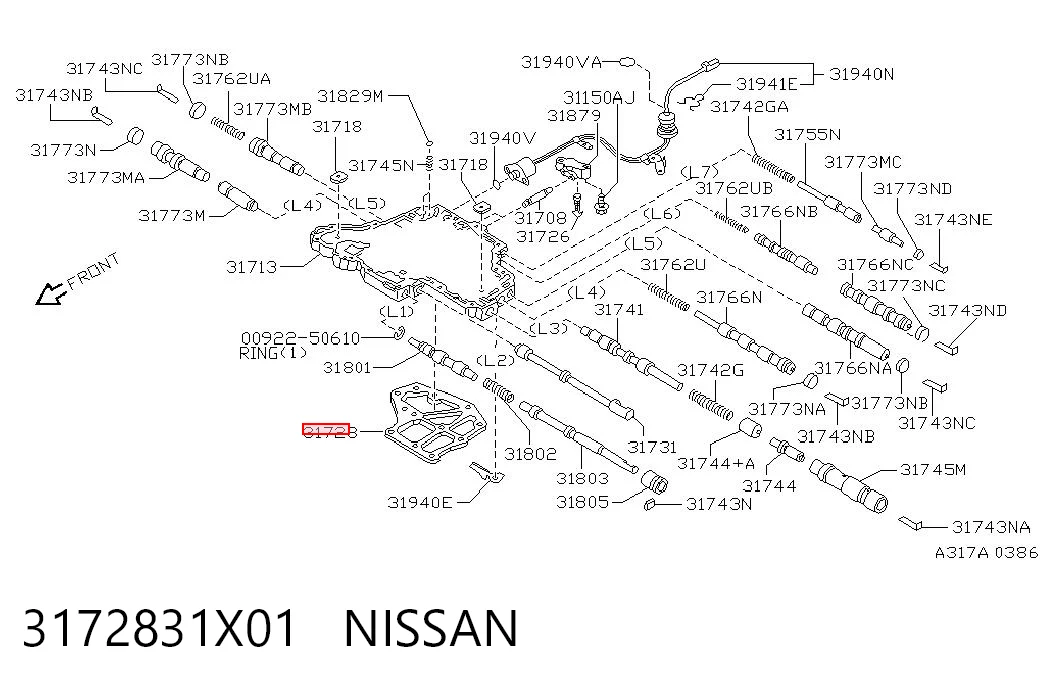  Filtro de transmisión automática Nissan Tiida 