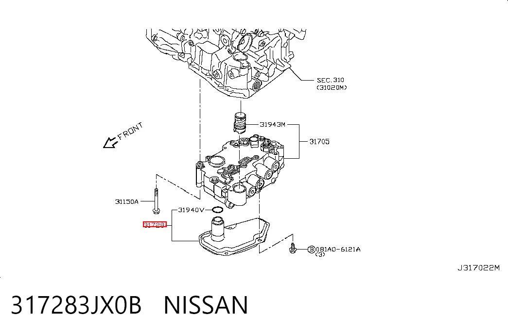 317283JX0B Nissan/Infiniti Filtro hidráulico transmisión automática