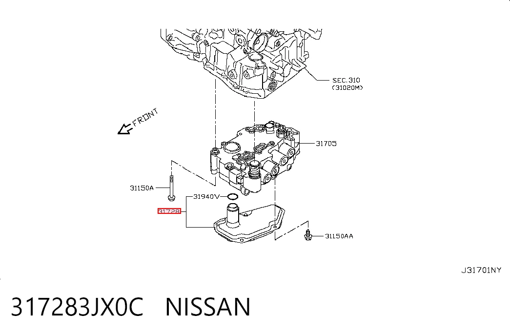 317283JX0C Nissan/Infiniti Filtro hidráulico transmisión automática
