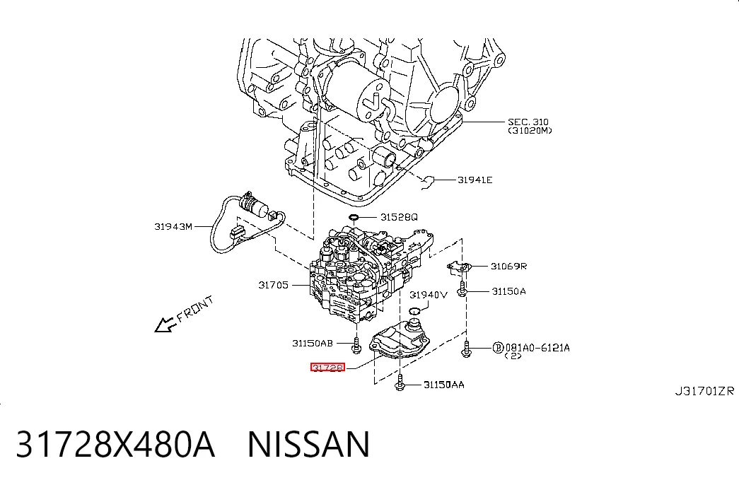 31728X480A Nissan/Infiniti Filtro hidráulico transmisión automática