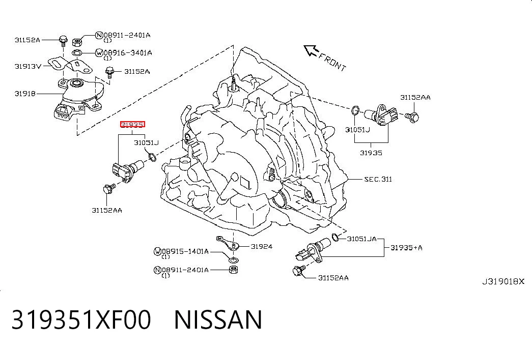 319351XF00 Nissan/Infiniti Captador de velocidad