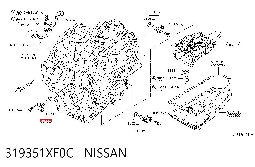 319351XF0C Nissan/Infiniti Captador de velocidad