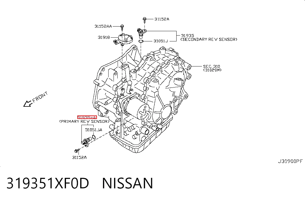319351XF0D Nissan/Infiniti Captador de velocidad