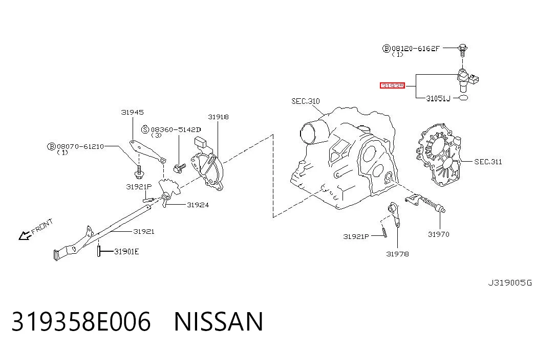 319358E006 Nissan/Infiniti Captador de velocidad