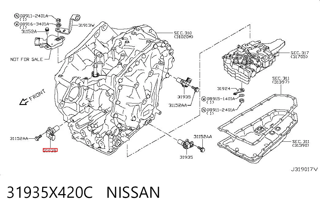 31935X420C Nissan/Infiniti Captador de velocidad