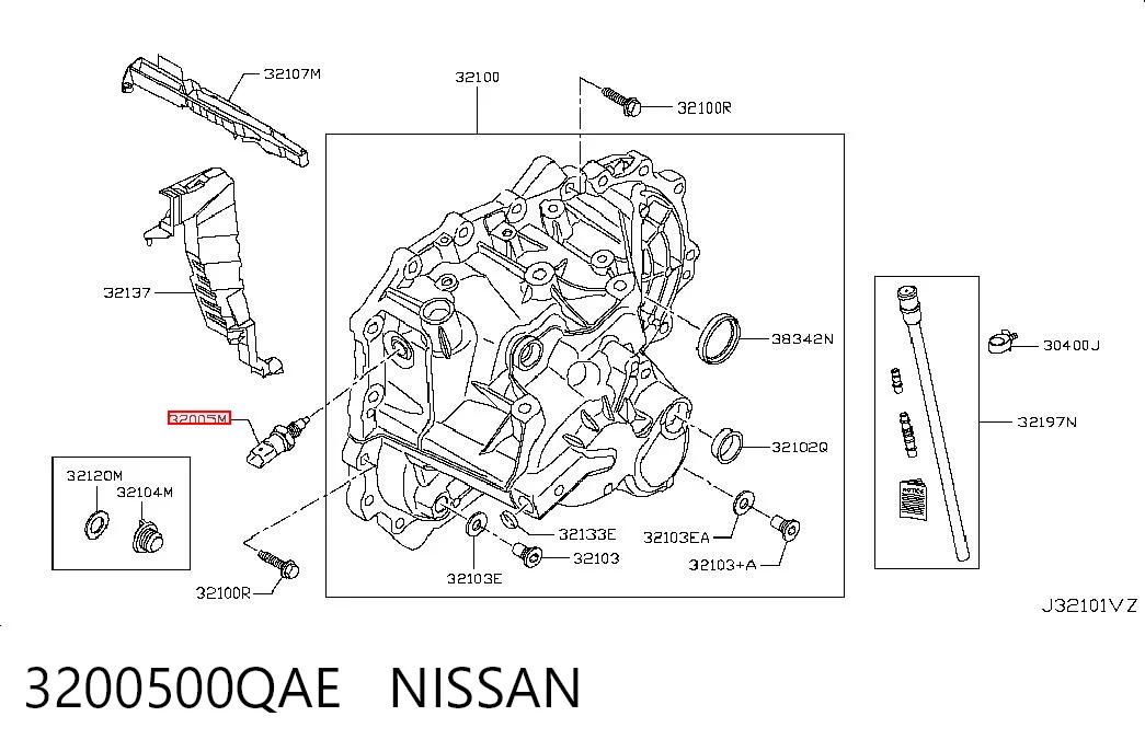 3200500QAE Nissan/Infiniti Interruptor de marcha atras