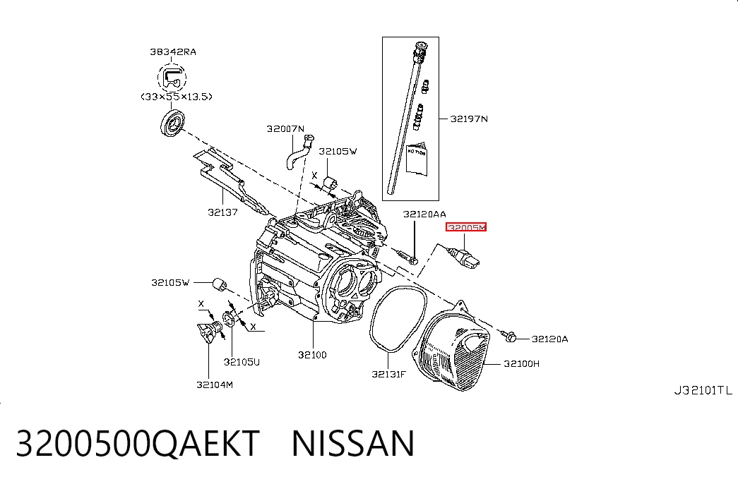 3200500QAEKT Nissan/Infiniti Interruptor de marcha atras