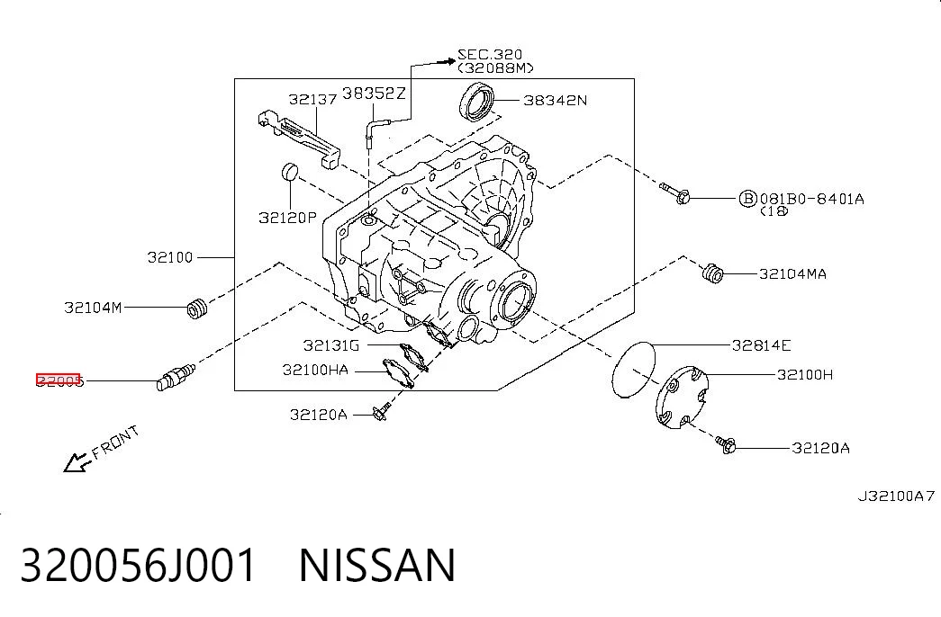 320056J001 Nissan/Infiniti Interruptor de marcha atras