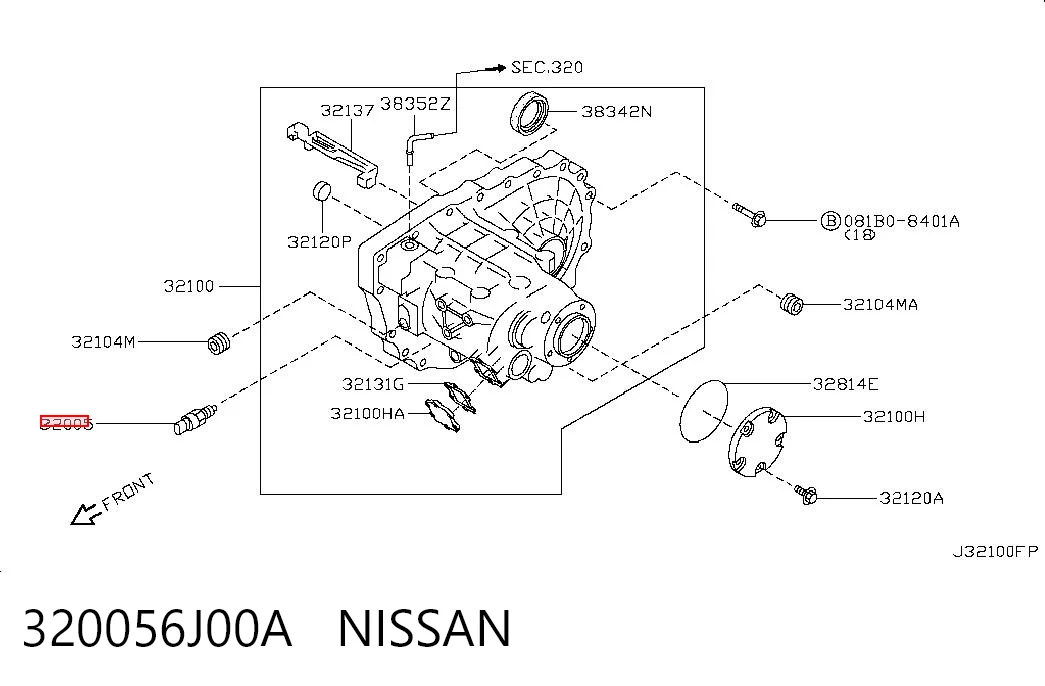 320056J00A Nissan/Infiniti Interruptor de marcha atras