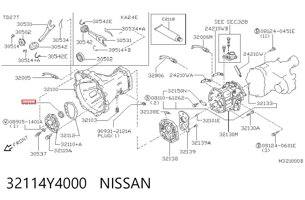 32114Y4000 Nissan/Infiniti Retén del eje primario de la transmisión