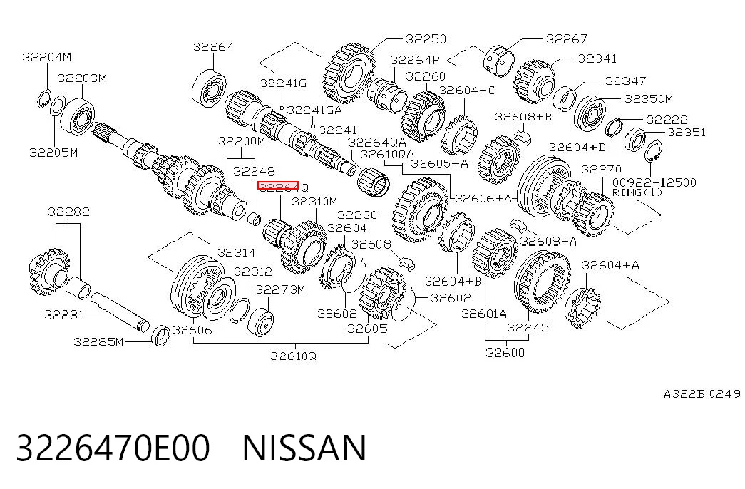 Cojinete de la transmisión para Nissan Primera  P11