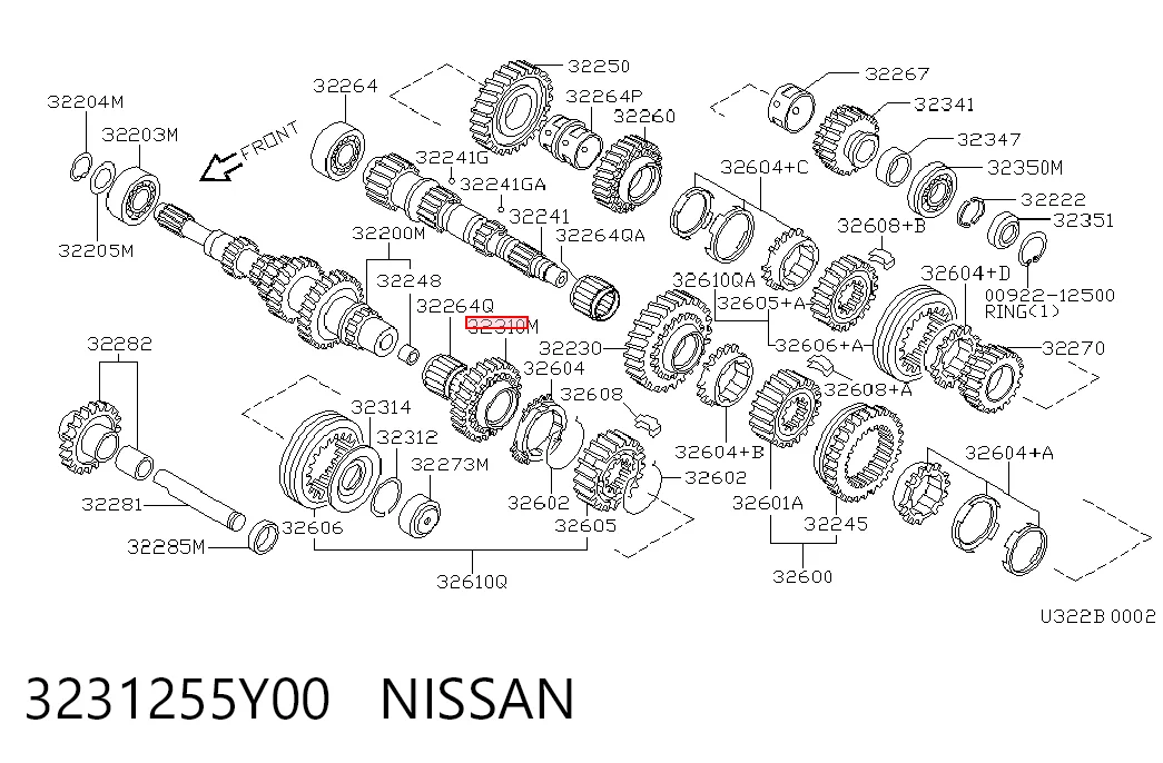  Piñón conductor de quinta velocidad Nissan Primera 