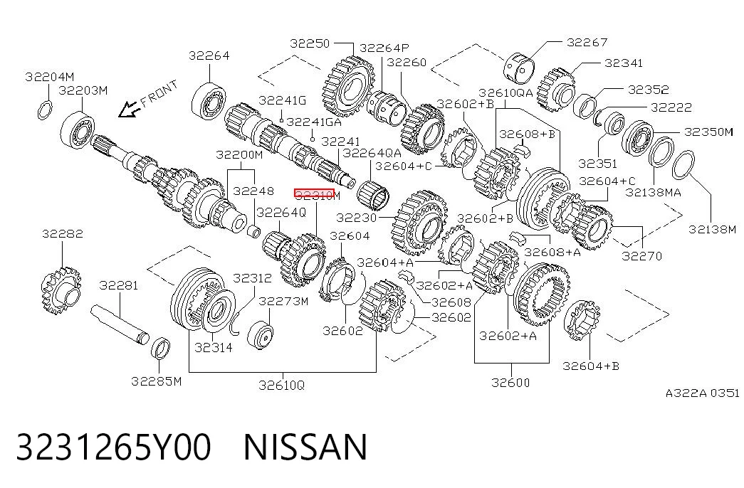 Piñón conductor de quinta velocidad Nissan Primera 