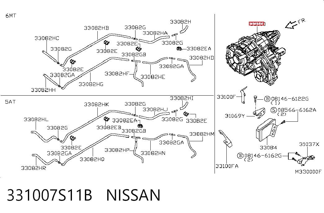 Caja de transferencia para Nissan Pathfinder  R51M