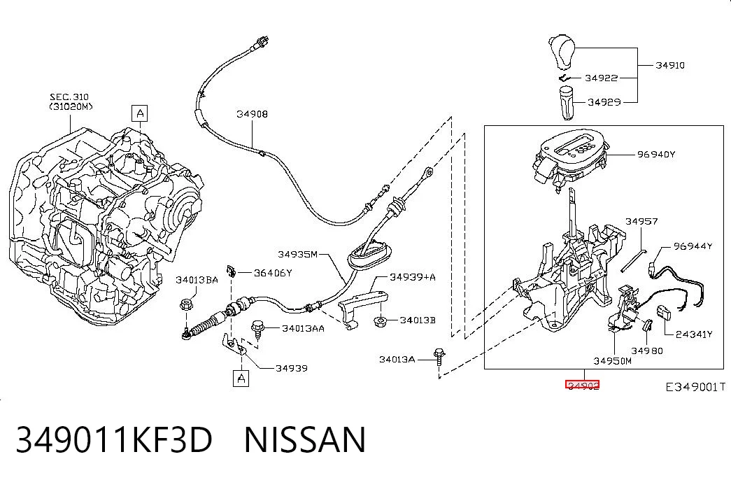 Comprar Mecanismo selector de marchas Nissan JUKE F15 a bajo precio