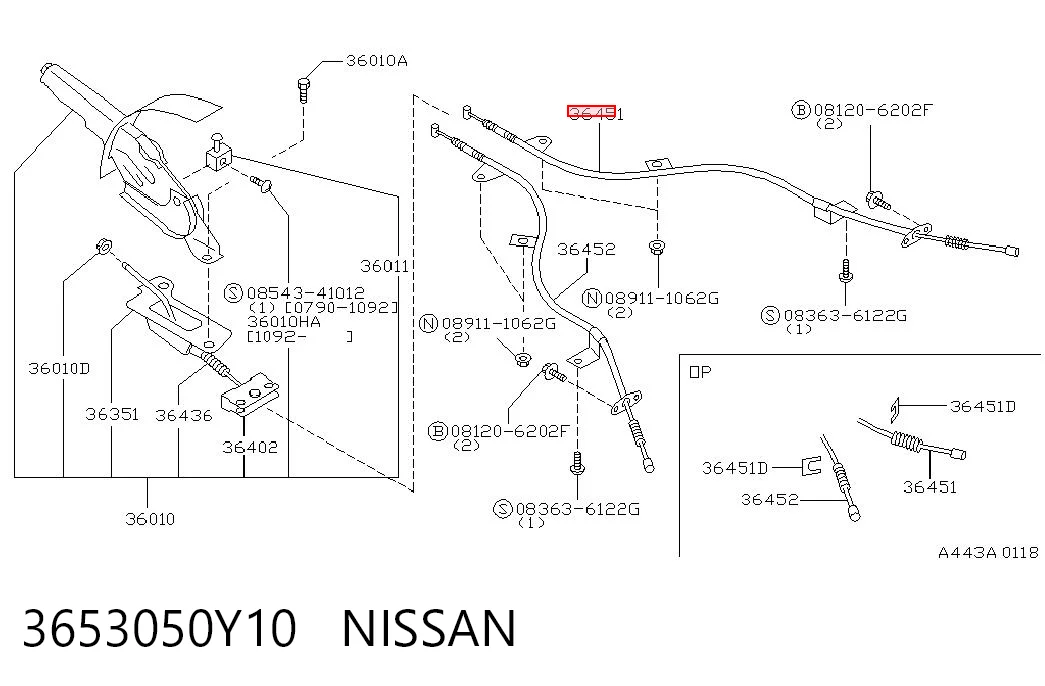 Comprar Cable de freno de mano trasero derecho Nissan Sunny III N14 a bajo precio