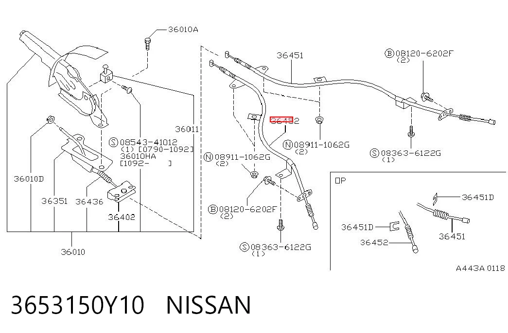Comprar Cable de freno de mano trasero izquierdo Nissan Sunny III N14 a bajo precio