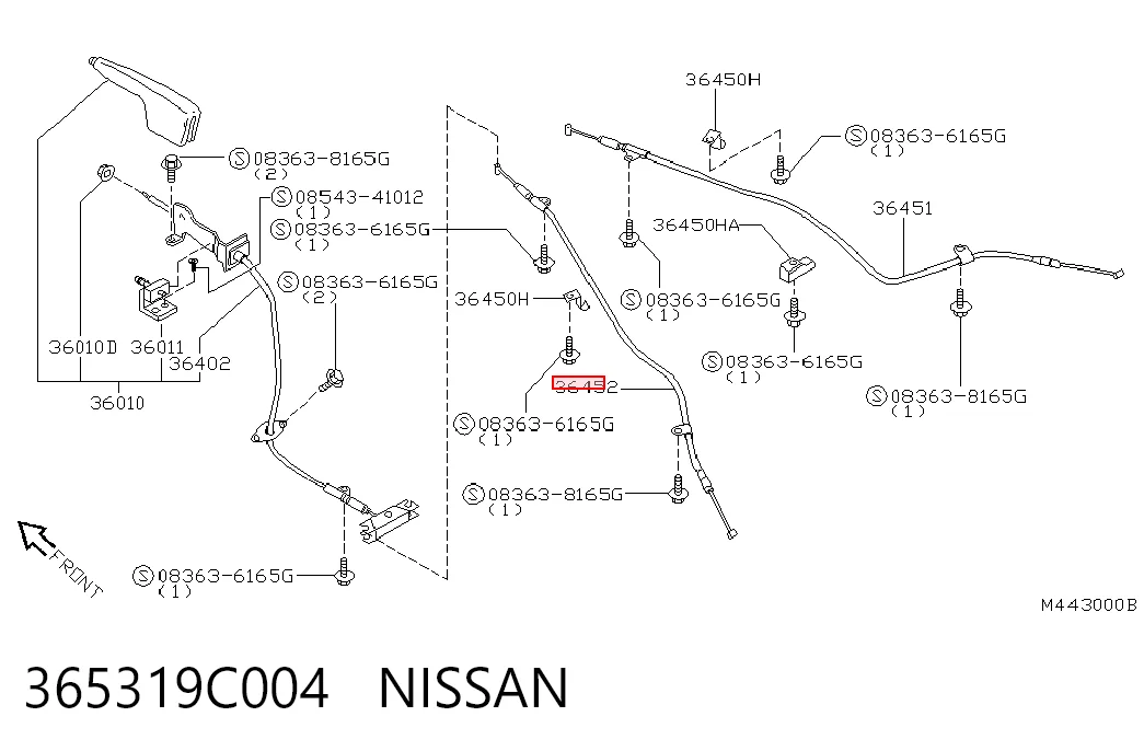Cable de freno de mano trasero izquierdo para Nissan Vanette CARGO C23