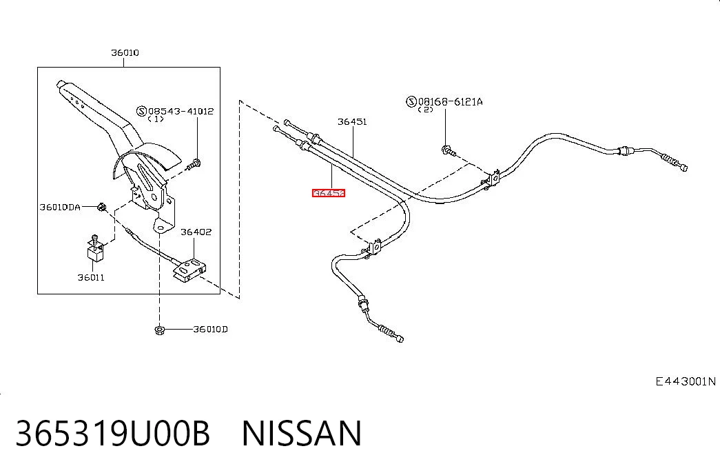Comprar Cable de freno de mano trasero izquierdo Nissan Note  E11 a bajo precio