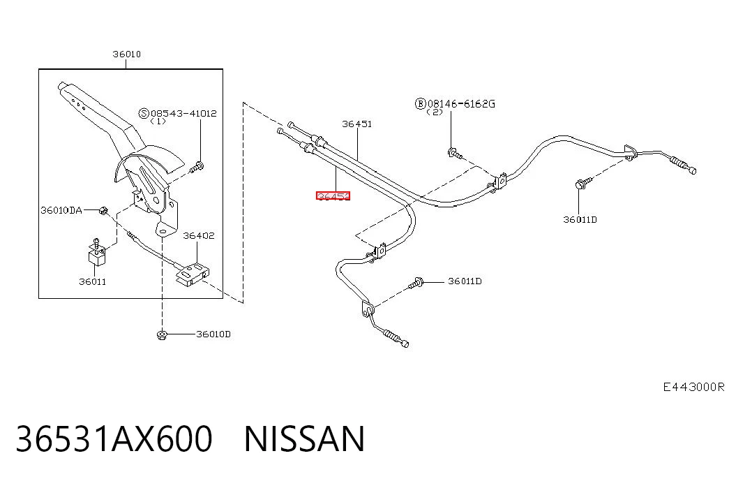 Comprar Cable de freno de mano trasero izquierdo Nissan Micra  K12 a bajo precio