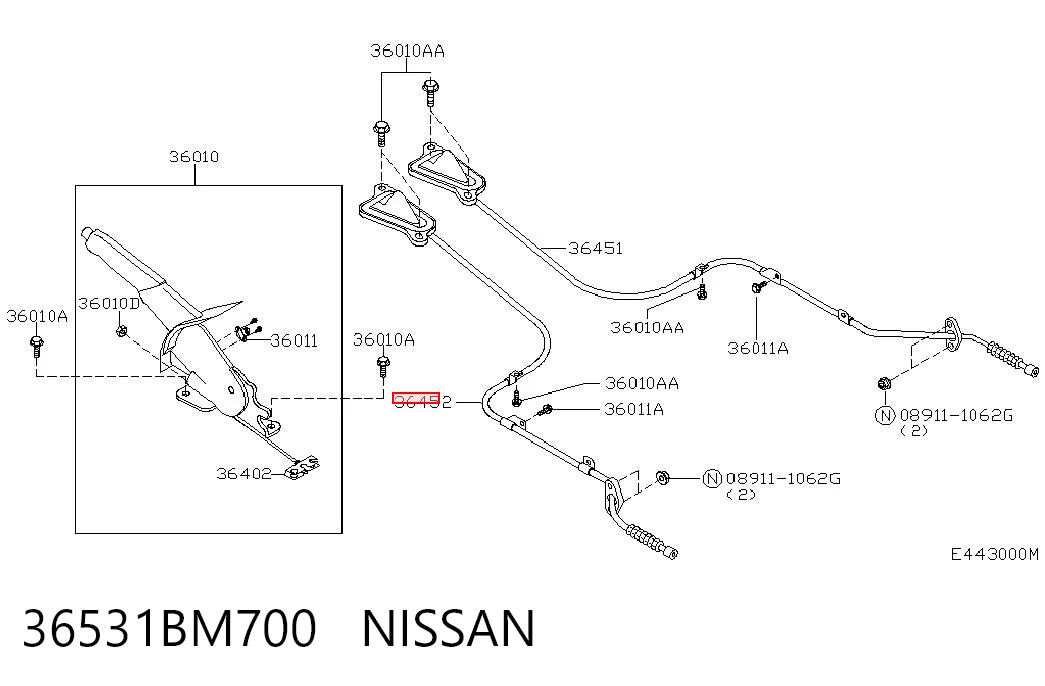 Comprar Cable de freno de mano trasero izquierdo Nissan Almera II N16 a bajo precio