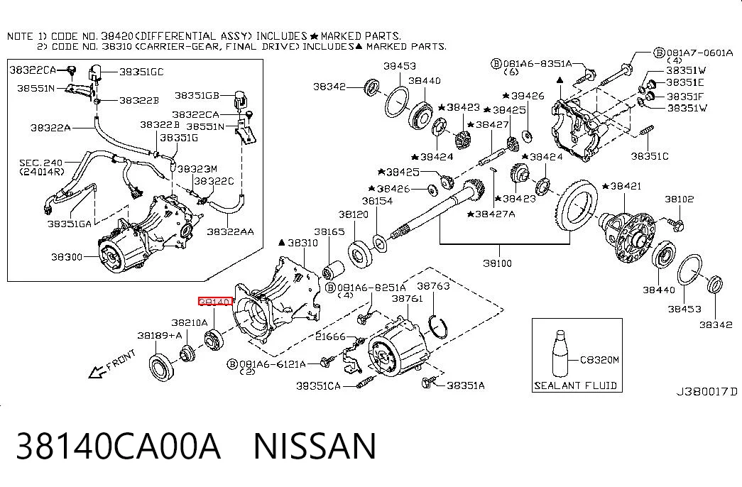 38140CA00A Nissan/Infiniti