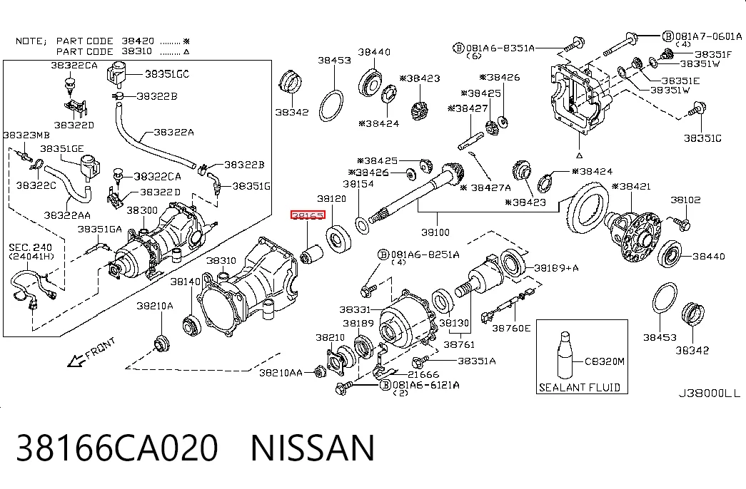 38166CA020 Nissan/Infiniti