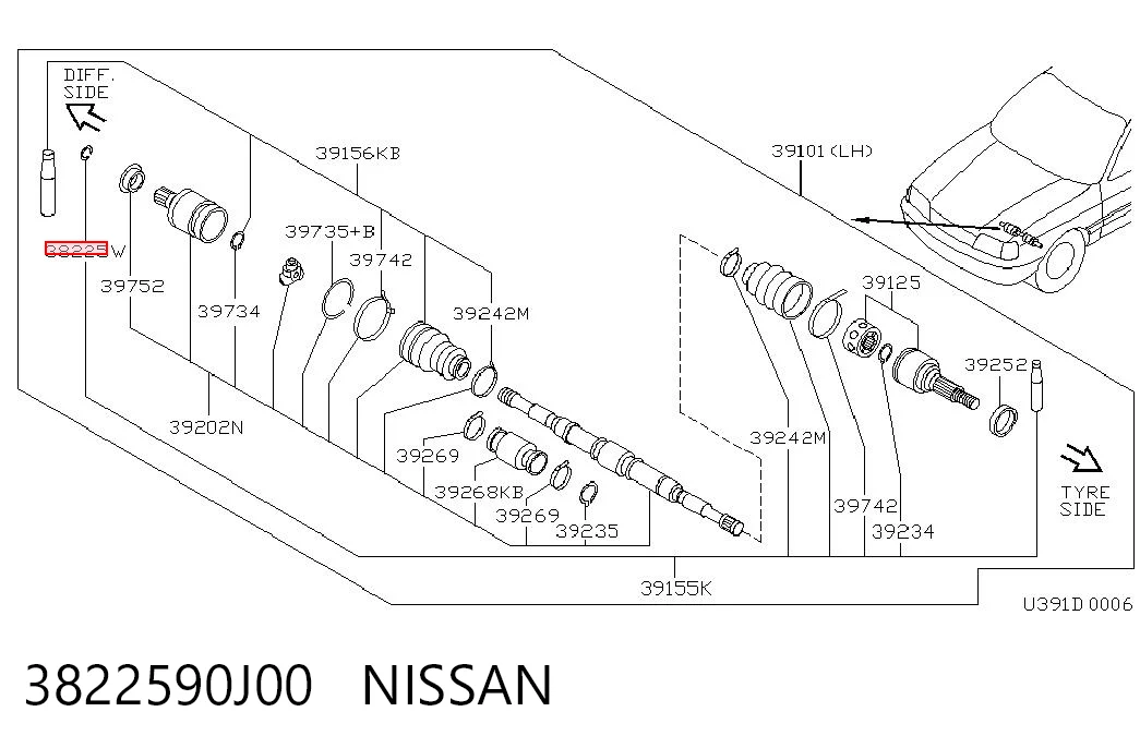 3822590J00 Nissan/Infiniti