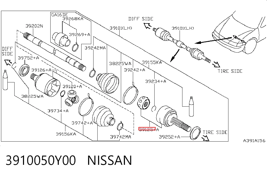 Comprar Junta homocinetica Nissan Sunny III N14