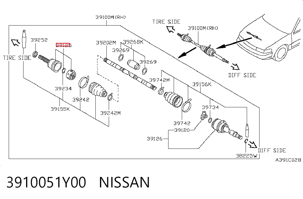  Junta homocinetica Nissan Sunny 3