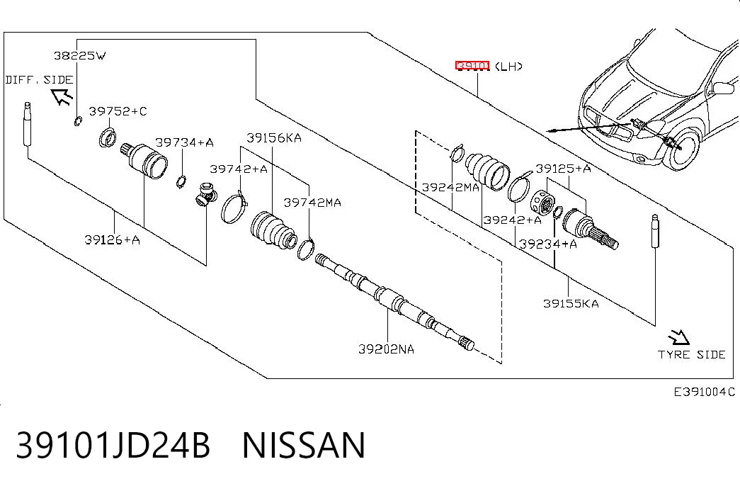 39101JD24B Nissan/Infiniti
