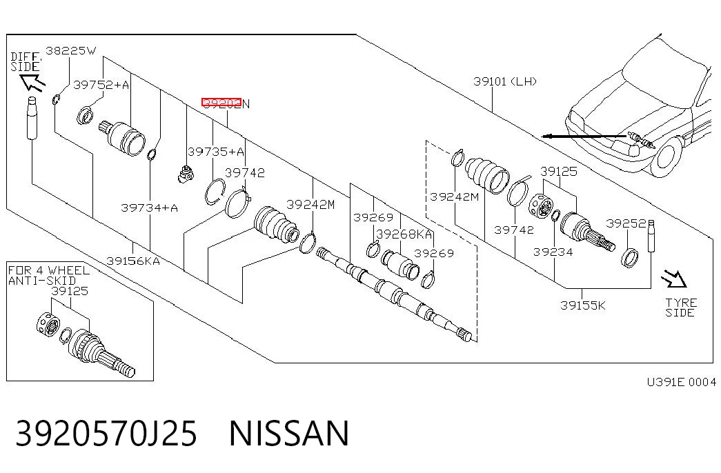 3920570J25 Nissan/Infiniti