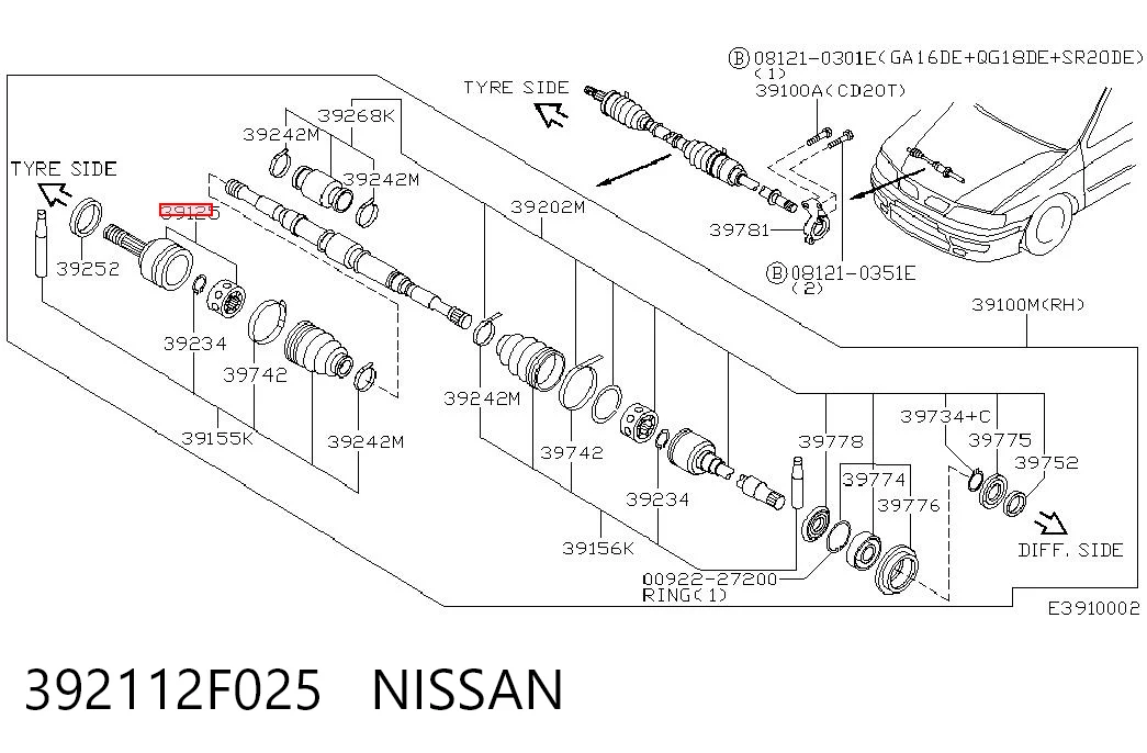 Junta homocinética exterior delantera Nissan Primera desde 43,42 €