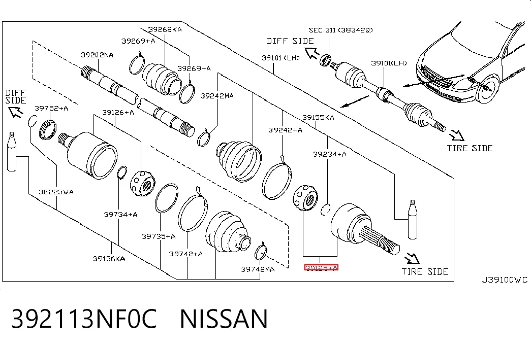  Junta homocinetica Nissan JUKE 