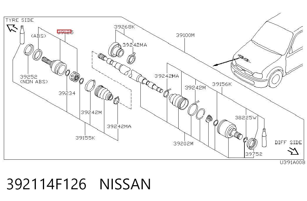 Junta homocinética exterior delantera Nissan Micra  hatchback comprar en España