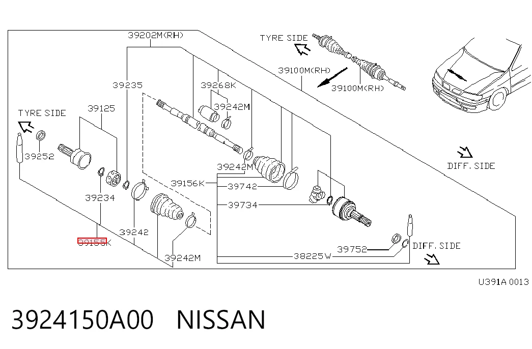 Comprar Fuelle de palier delantero exterior Nissan Sunny III N14
