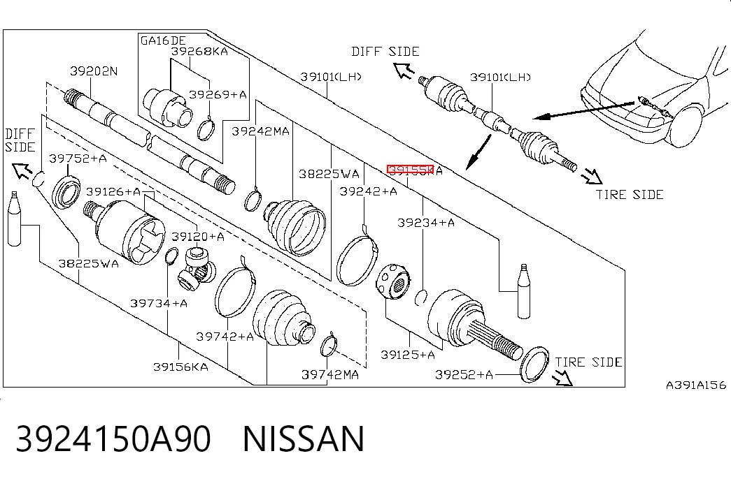 Fuelle, palier delantero exterior Nissan Sunny I sedán (B11) (1981 - 1985) precio, desde 9,73 EUR