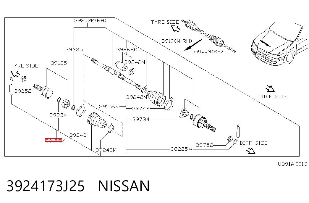 3924173J25 Nissan/Infiniti