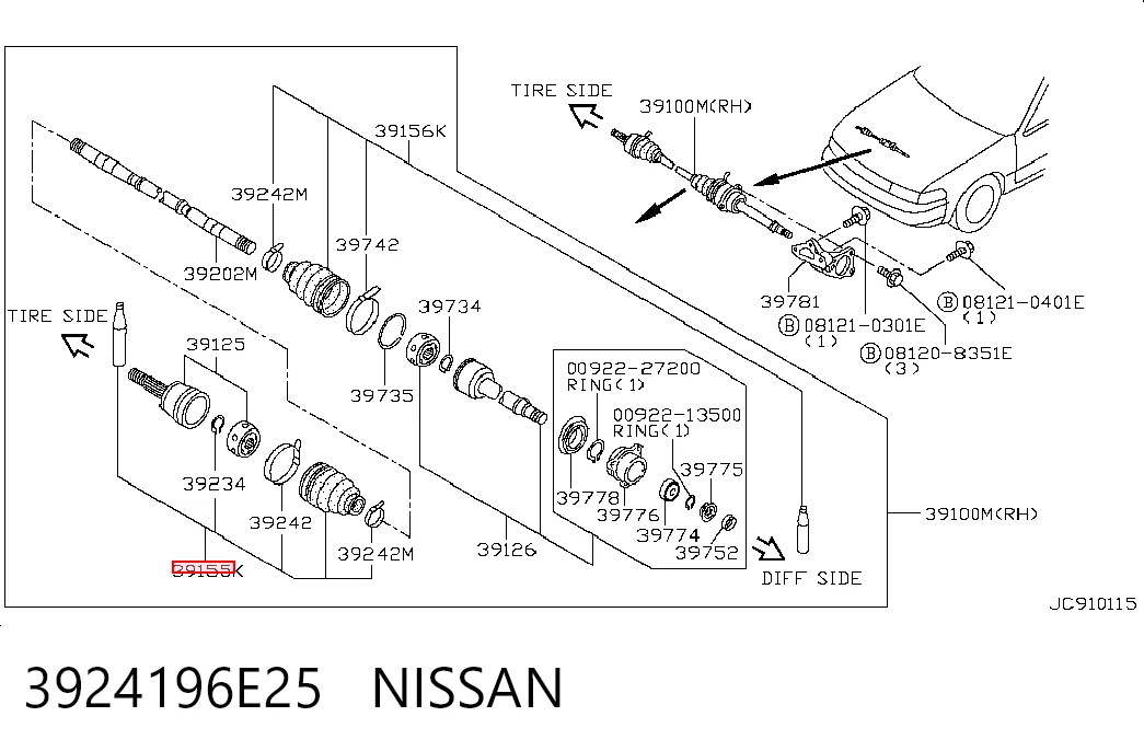 Fuelle semieje delantero exterior Nissan Pathfinder SUV comprar en España