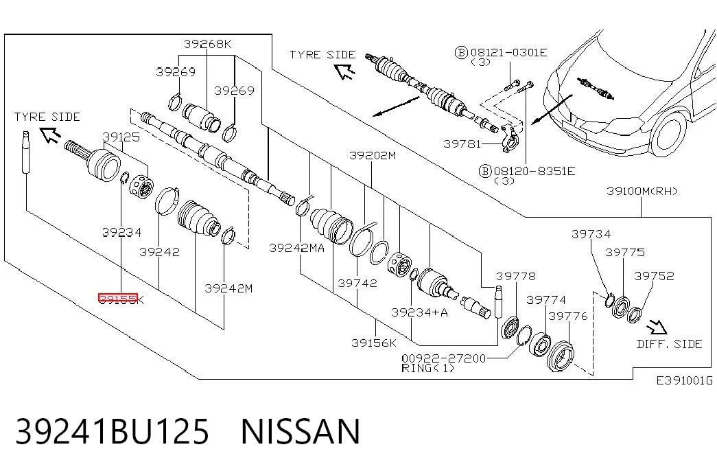 Fuelle, palier delantero exterior Nissan Almera desde 15,72 €