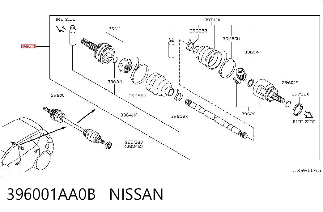 Semieje para Nissan Murano Z50
