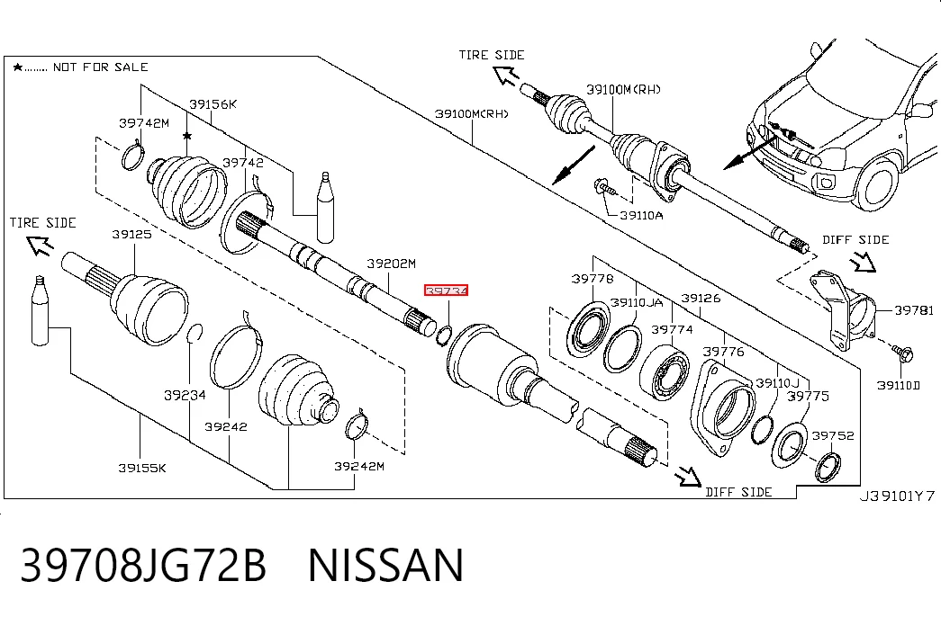 39708JG72B Nissan/Infiniti
