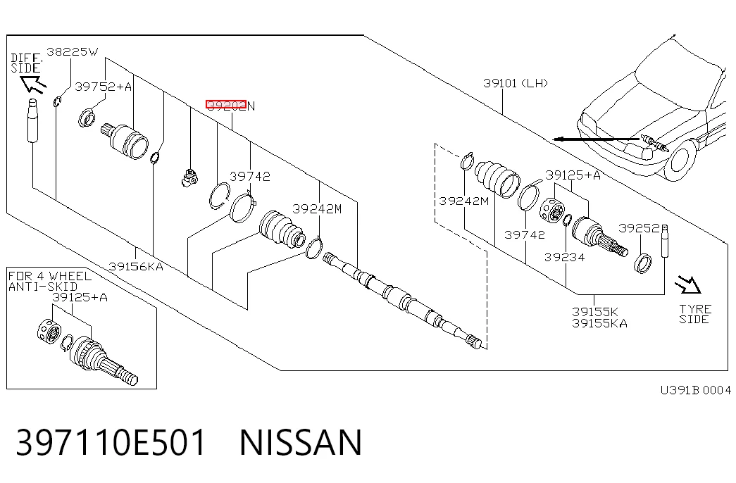 Comprar 3920570J25 VAG Junta homocinética interna delantera izquierda