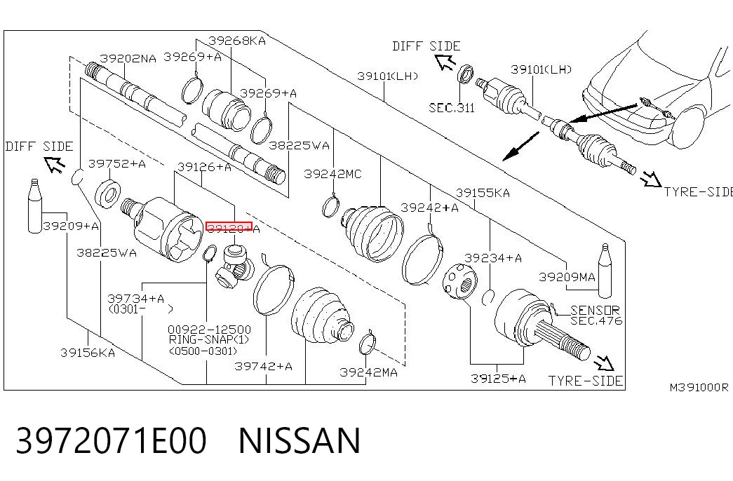 Trípode interior Nissan Almera TINO