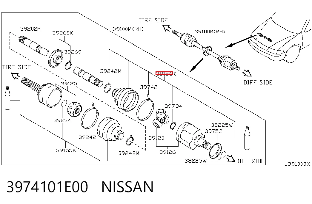 Comprar Fuelle de semieje delantero interior Nissan Sunny III N14